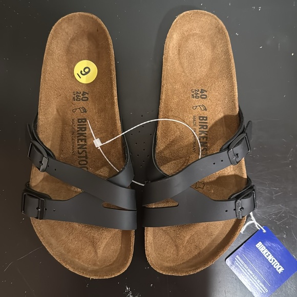 NWT Birkenstock YAO Birko-flor black sandals; women’s size 40 (9) - Picture 1 of 5